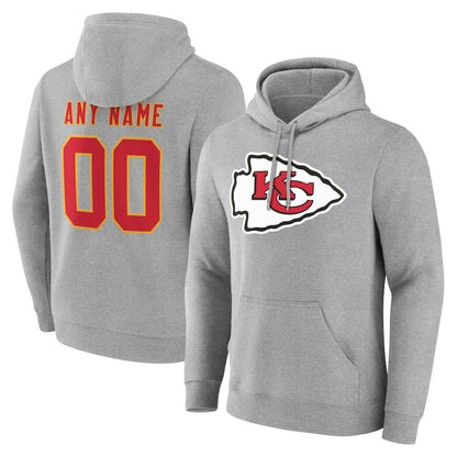 Kansas City Chiefs Big & Tall Team Authentic Custom Hoodie - Gray online