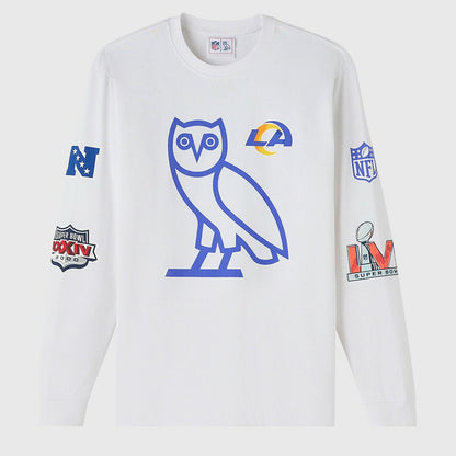 Los Angeles Rams OVO x NFL Unisex Long Sleeve T-Shirt - White sale