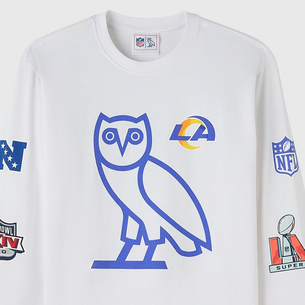 Los Angeles Rams OVO x NFL Unisex Long Sleeve T-Shirt - White sale