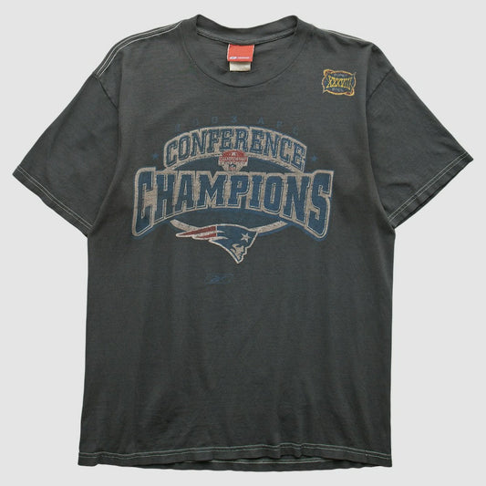 New England Patriots Reebok 2000s T-shirt - Charcoal Vintage on sale