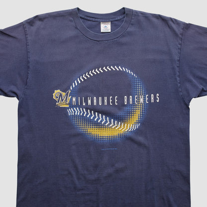 Milwaukee Brewers Logo Athletic 2001 T-shirt - Navy Vintage