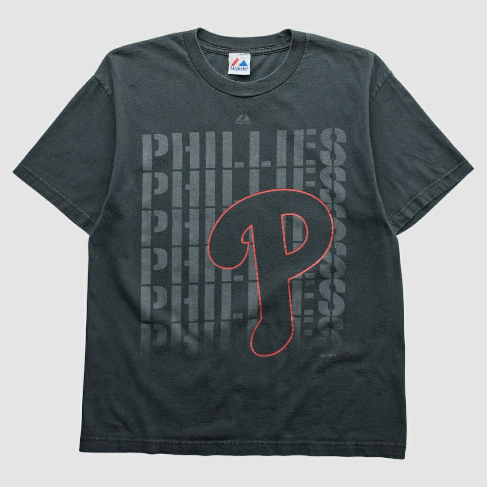 Philadelphia Phillies Majestic 2010s T-shirt - Black Vintage