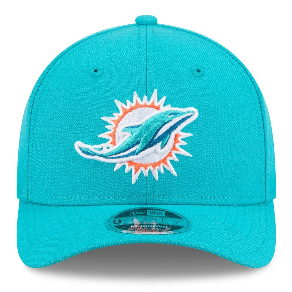Miami Dolphins New Era Spain Side Patch 9FORTY M-Crown Adjustable Hat - Aqua outlet