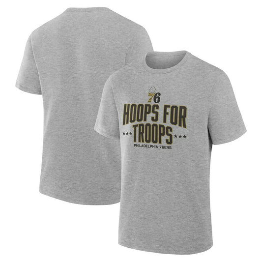 Philadelphia 76ers Hoops For Troops T-Shirt - Gray online