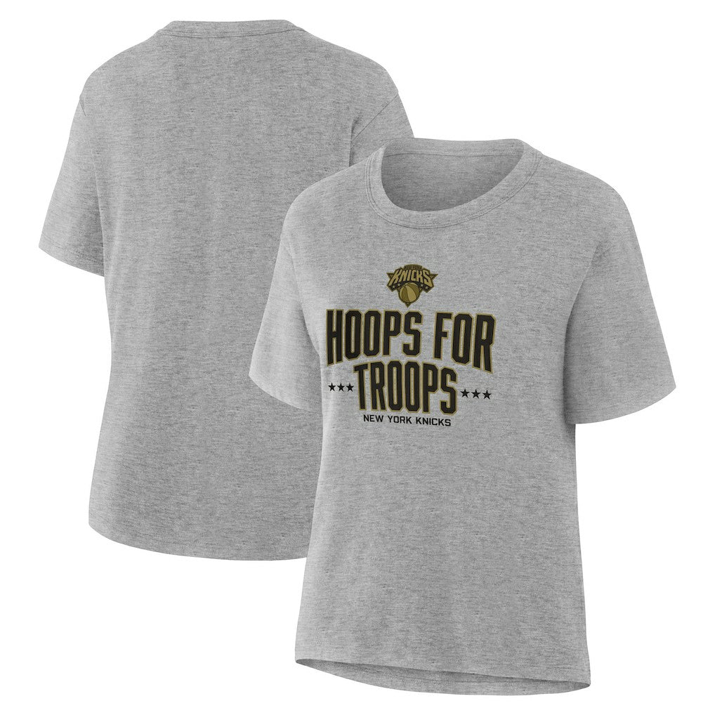New York Knicks Women's Hoops For Troops T-Shirt - Gray outlet
