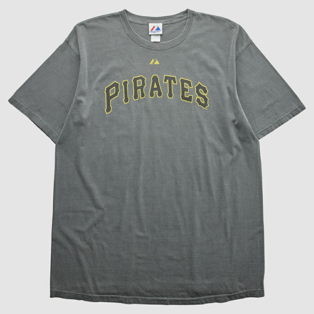 Pittsburgh Pirates Majestic 2010s T-shirt - Dark Heather Gray Vintage