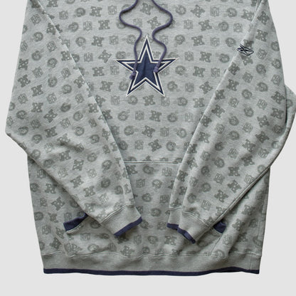 Denver Broncos Reebok 2010s Hooded Pullover Sweatshirt - Heather Gray Vintage sale