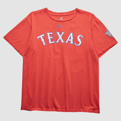 Texas Rangers Majestic 2010 T-shirt - Red Vintage