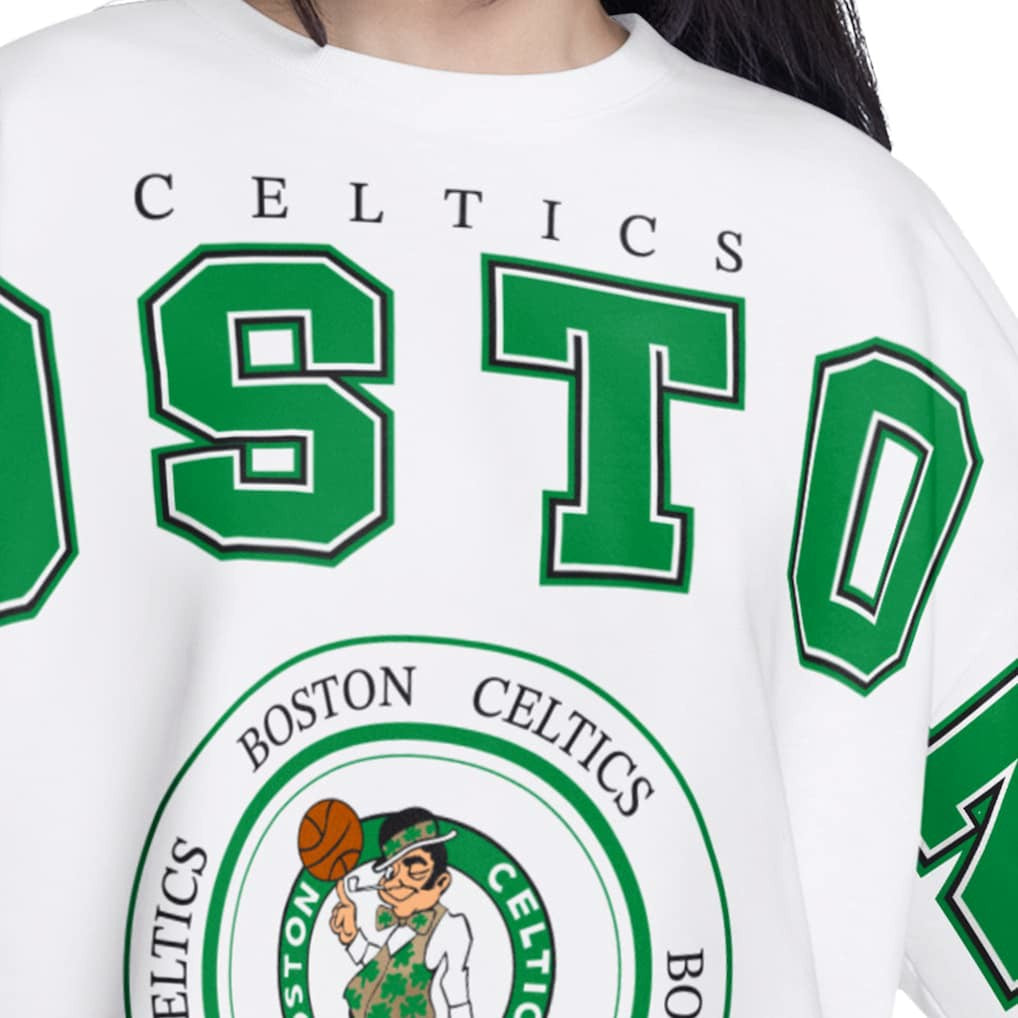 Boston Celtics G-III 4Her by Carl Banks Women's Bleachers Cropped French Terry Sweatshirt - White shop