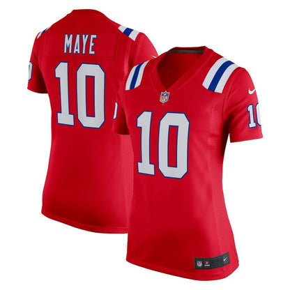 Drake Maye New England Patriots Women's Alternate Game Jersey - Red | Nike cheap