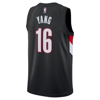 Yang Hansen Portland Trail Blazers Unisex Swingman Jersey - Icon Edition - Black | Nike for sale