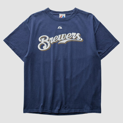 Milwaukee Brewers Majestic 2008 T-shirt - Navy Vintage