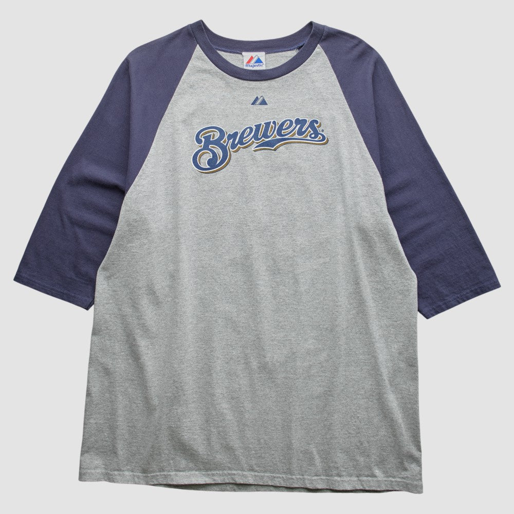 Milwaukee Brewers Majestic 2000s T-shirt - Gray Vintage