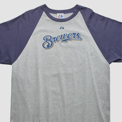 Milwaukee Brewers Majestic 2000s T-shirt - Gray Vintage