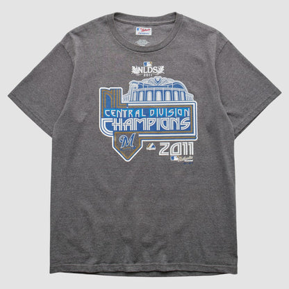 Milwaukee Brewers Majestic 2011 T-shirt - Dark Heather Gray Vintage