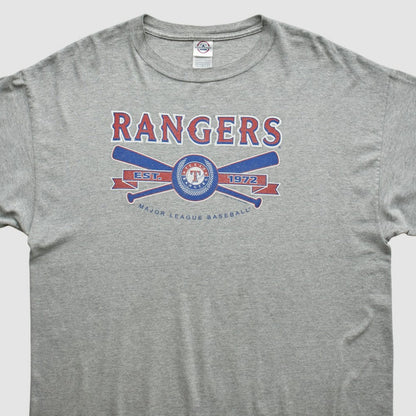Texas Rangers Delta 2000s T-shirt - Heather Gray Vintage