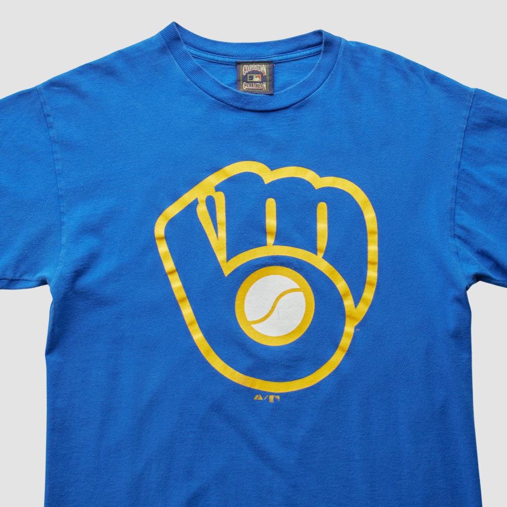 Milwaukee Brewers Majestic 2000s T-shirt - Blue Vintage