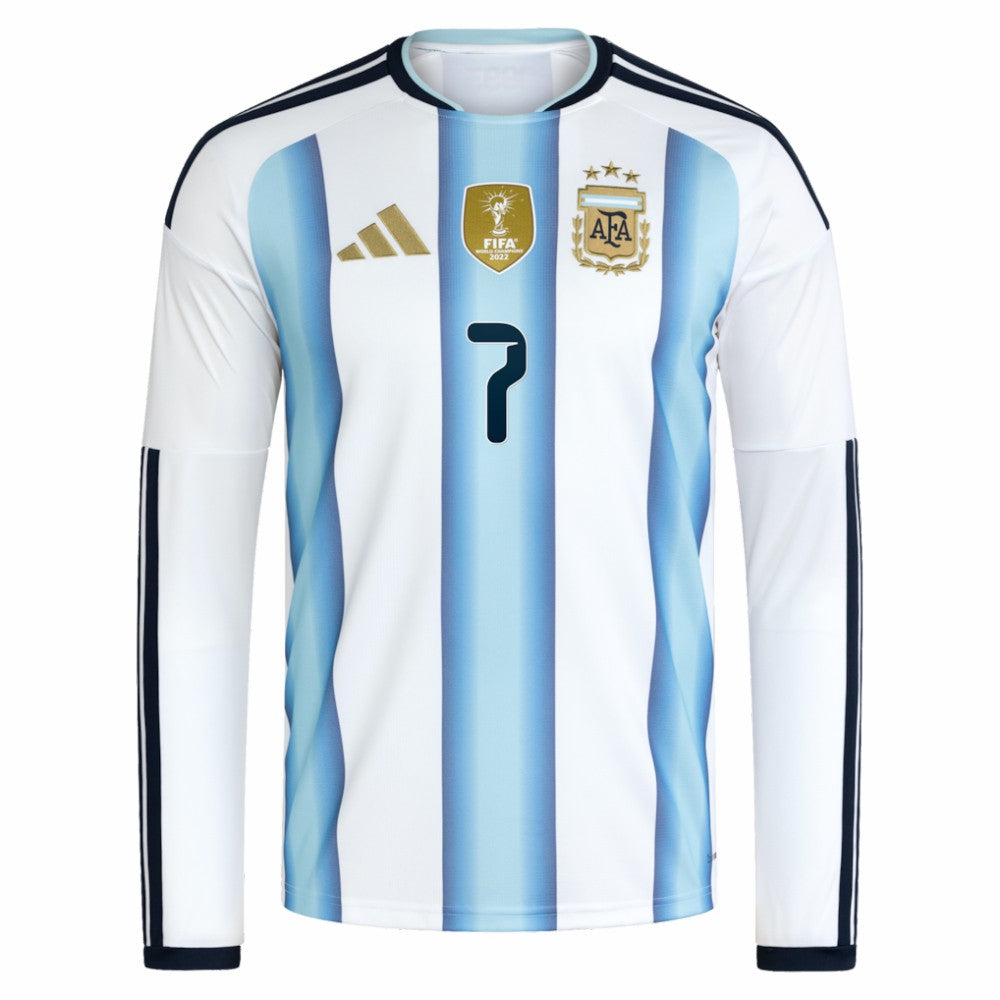 Rodrigo De Paul Argentina National Team 2026 Home Replica Long Sleeve Jersey - White | Adidas online