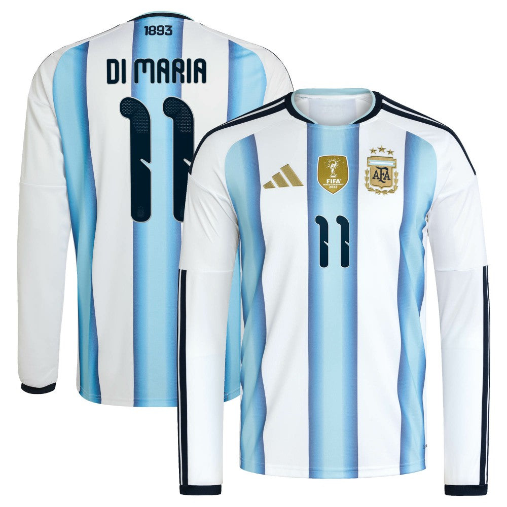Angel Di Maria Argentina National Team 2026 Home Replica Long Sleeve Jersey - White | Adidas cheap