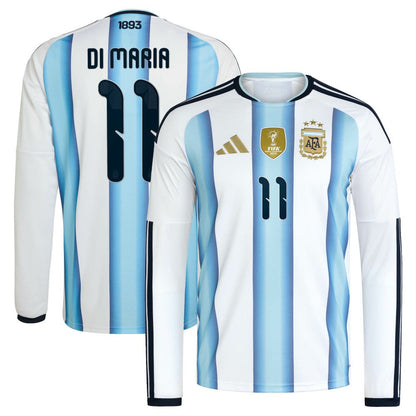 Angel Di Maria Argentina National Team 2026 Home Replica Long Sleeve Jersey - White | Adidas cheap