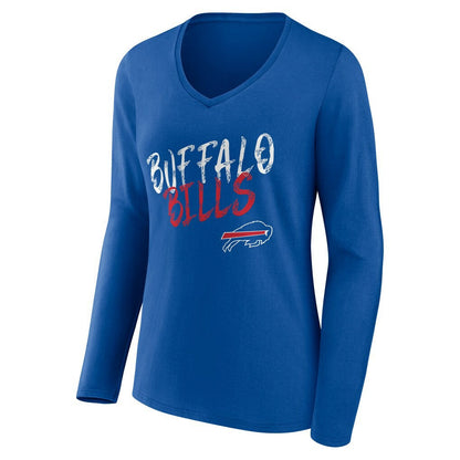 Buffalo Bills Women's Hustle Long Sleeve V-Neck T-Shirt - Royal outlet