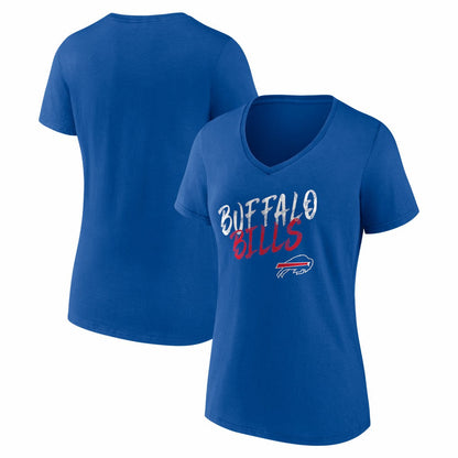Buffalo Bills Women's Hustle V-Neck T-Shirt - Royal discount