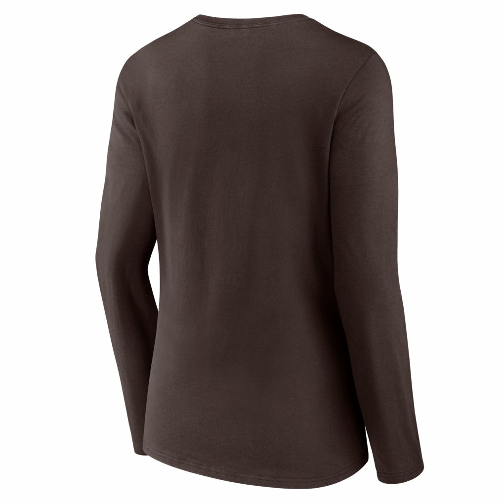 Cleveland Browns Women's Hustle Long Sleeve V-Neck T-Shirt - Brown sale