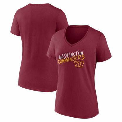 Washington Commanders Women's Hustle V-Neck T-Shirt - Burgundy sale