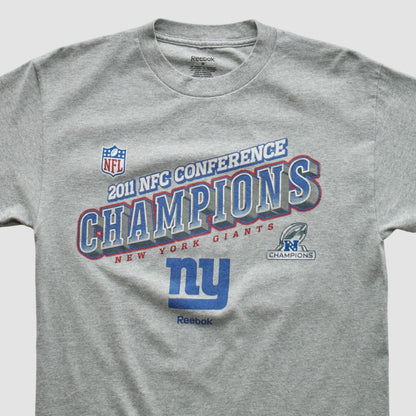 New York Giants Reebok 2011 T-shirt - Heather Gray Vintage discount