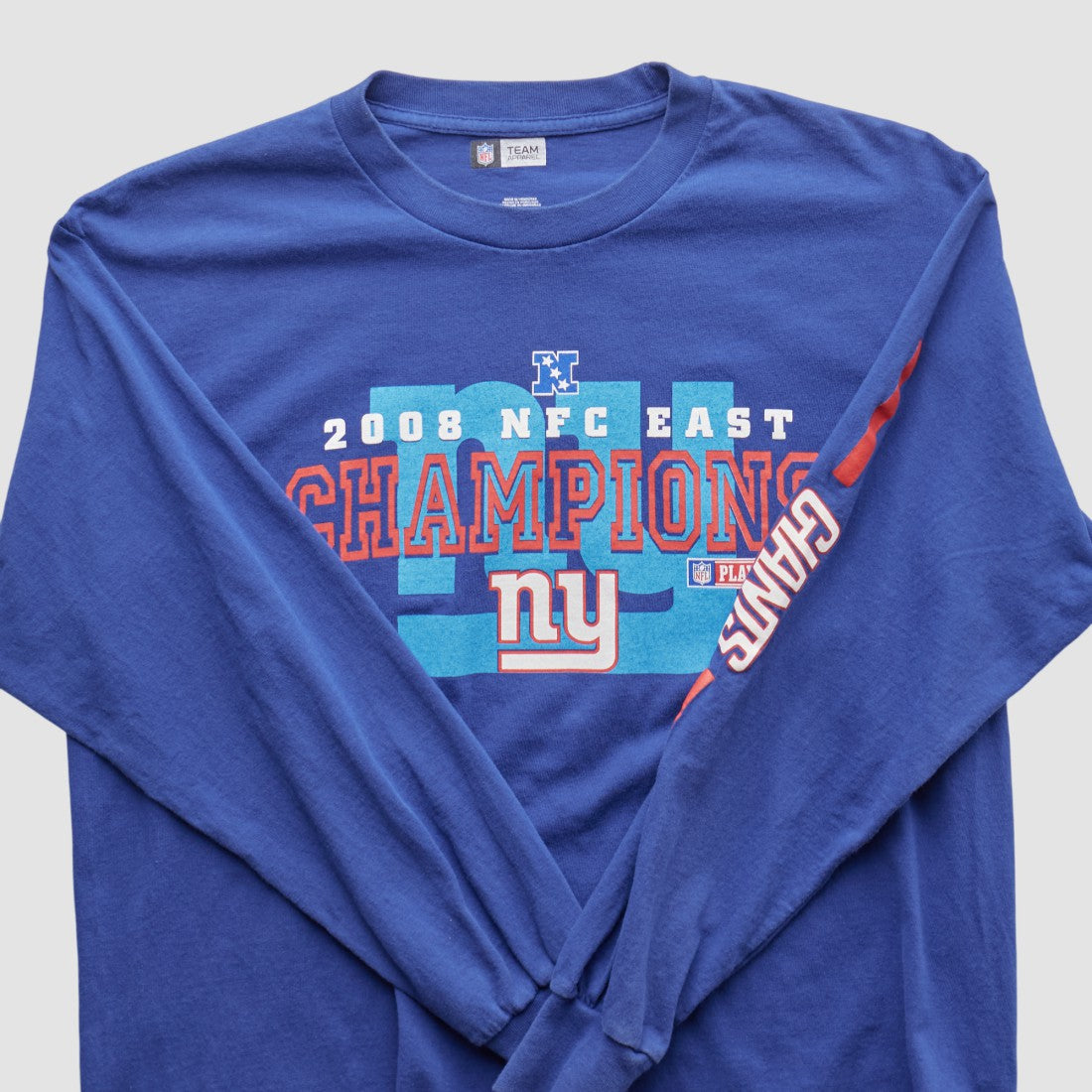 New York Giants NFL 2008 Long Sleeve T-shirt - Blue Vintage cheap