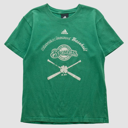 Milwaukee Brewers Adidas 2000s T-shirt - Green Vintage