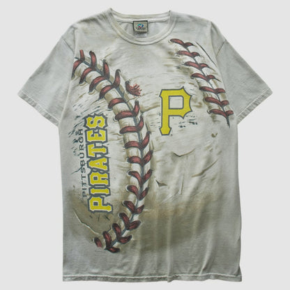 Pittsburgh Pirates Liquid Blue 2000s T-shirt - White Vintage