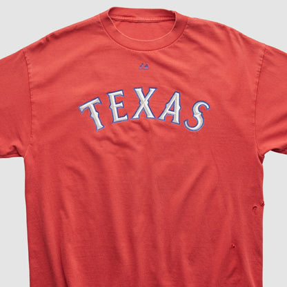 Texas Rangers Majestic 2000s T-shirt - Red Vintage