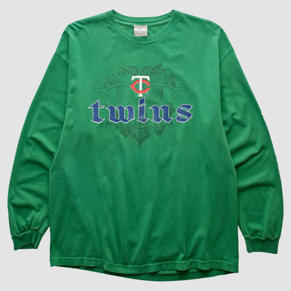 Minnesota Twins Genuine Merchandise 2000s Long Sleeve T-shirt - Green Vintage