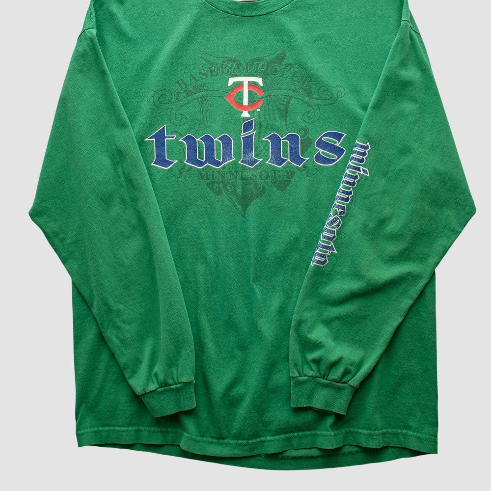 Minnesota Twins Genuine Merchandise 2000s Long Sleeve T-shirt - Green Vintage