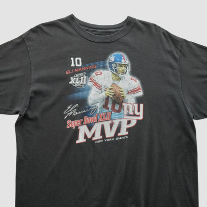 Superbowl XLII MVP Reebok 2008 T-shirt - Black Vintage for sale
