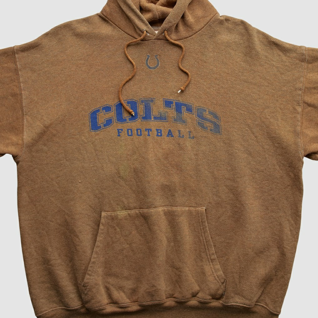 Indianapolis Colts NFL 2000s Hooded Pullover Sweatshirt - Brown Vintage online