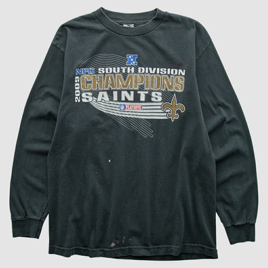 New Orleans Saints Alstyle Apparel 2009 Long Sleeve T-shirt - Black Vintage for sale