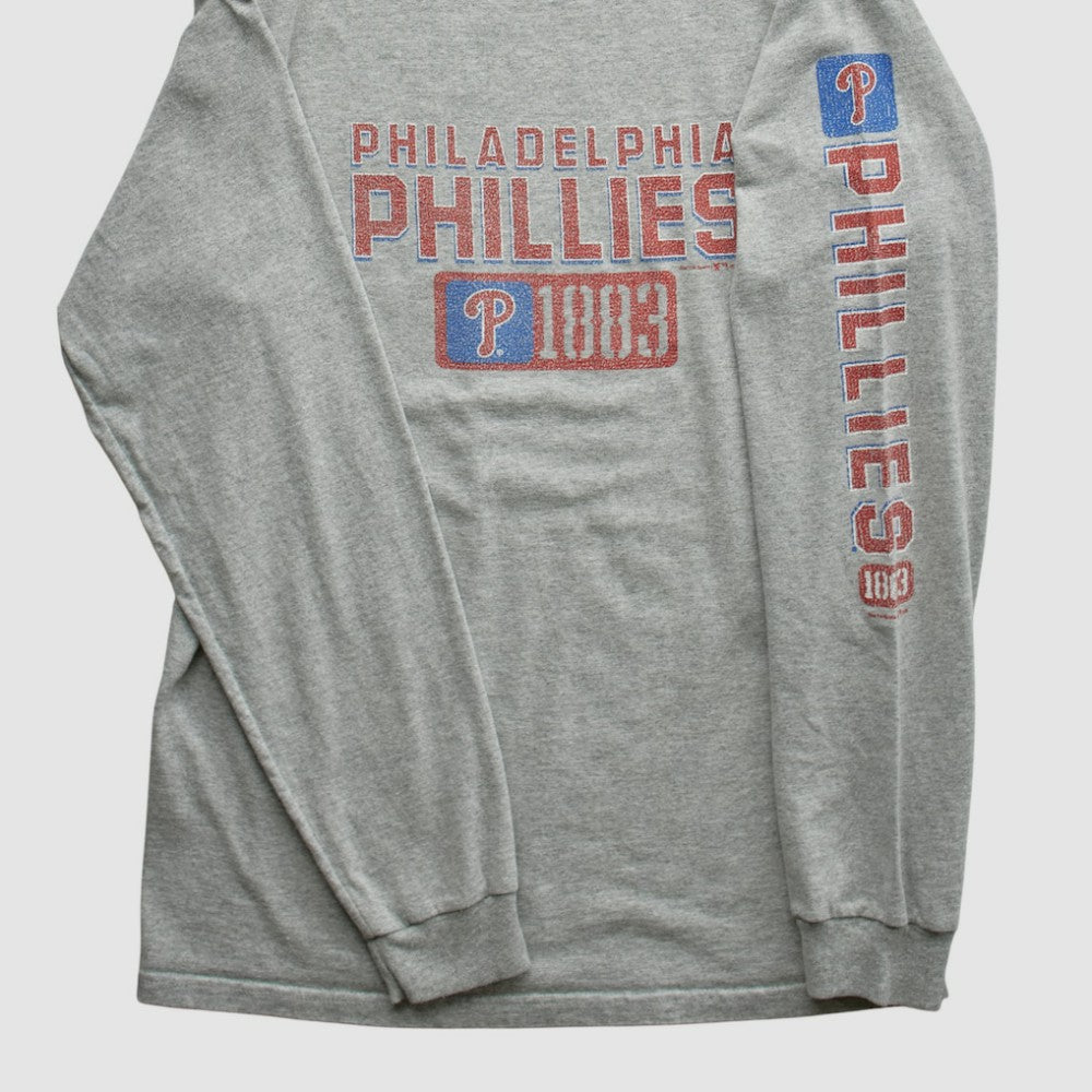 Philadelphia Phillies Gear For Sports 2000s Long Sleeve T-shirt - Heather Gray Vintage