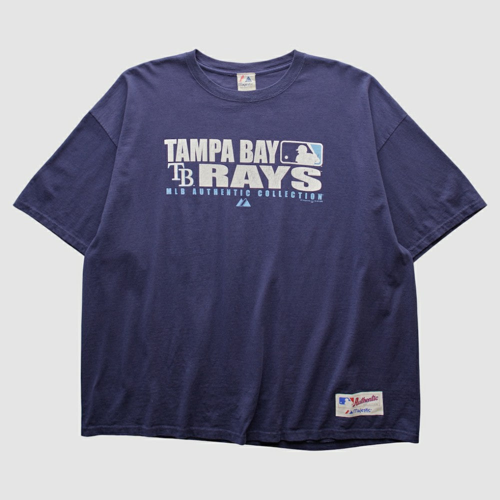 Tampa Bay Rays Majestic 2000s T-shirt - Navy Vintage