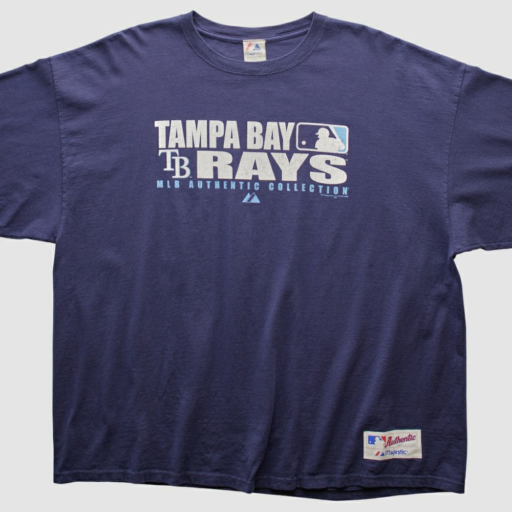 Tampa Bay Rays Majestic 2000s T-shirt - Navy Vintage