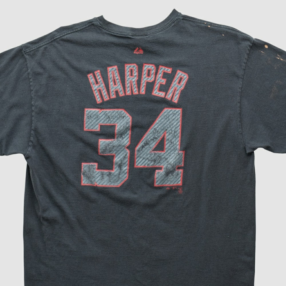 Washington Nationals Majestic 2010s T-shirt - Charcoal Vintage