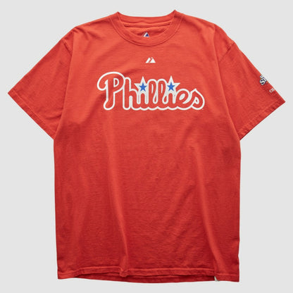 Philadelphia Phillies Majestic 2010s T-shirt - Red Vintage