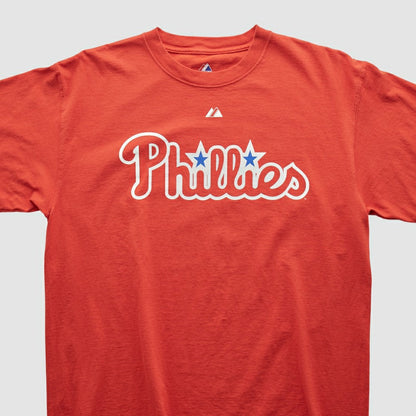 Philadelphia Phillies Majestic 2010s T-shirt - Red Vintage