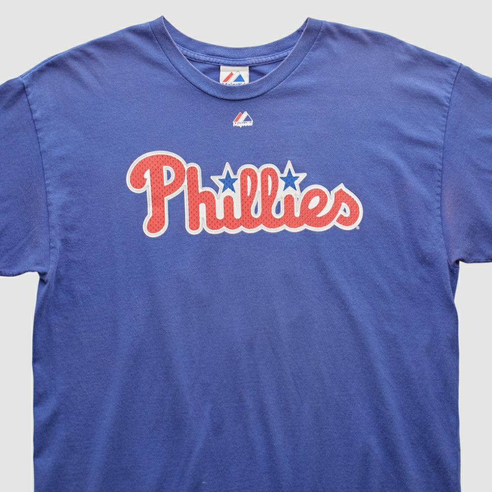 Philadelphia Phillies Majestic 2010s T-shirt - Blue Vintage