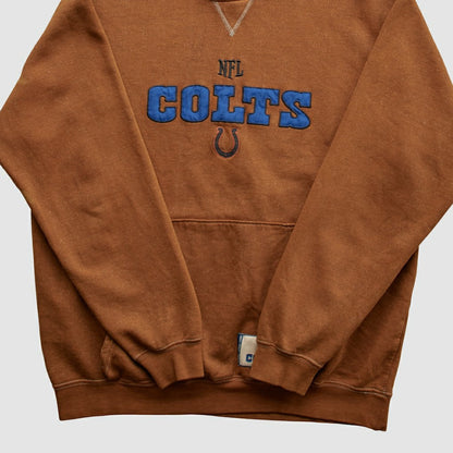 Indianapolis Colts NFL 2010s Hooded Pullover Sweatshirt - Brown Vintage for sale