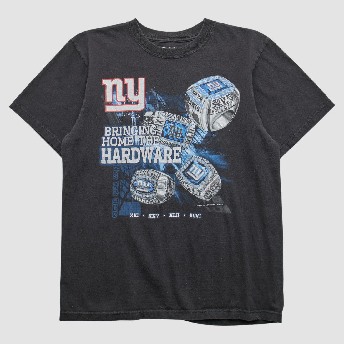 New York Giants Reebok 2011 T-shirt - Black Vintage on sale