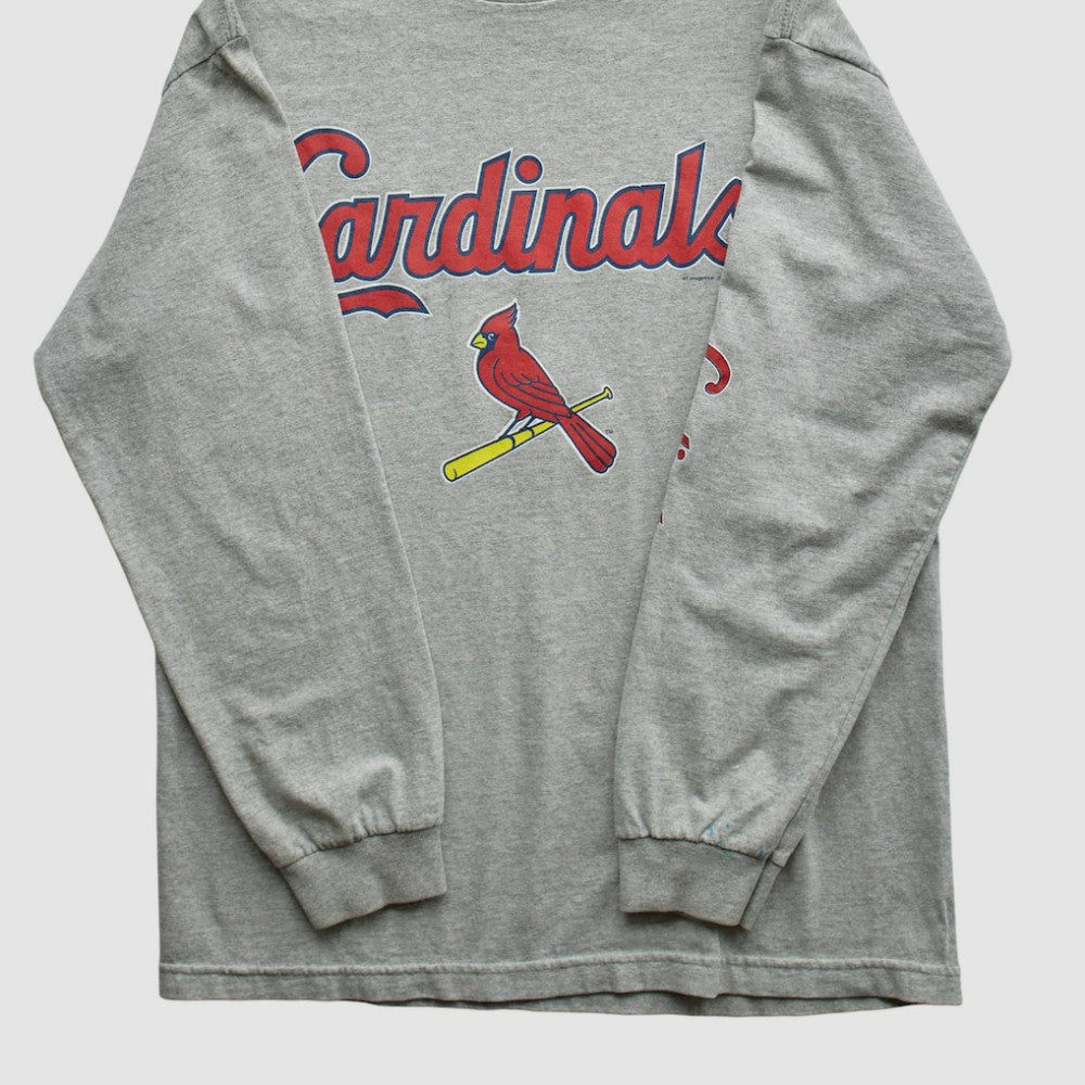 St. Louis Cardinals 2000s Long Sleeve T-shirt - Heather Gray Vintage