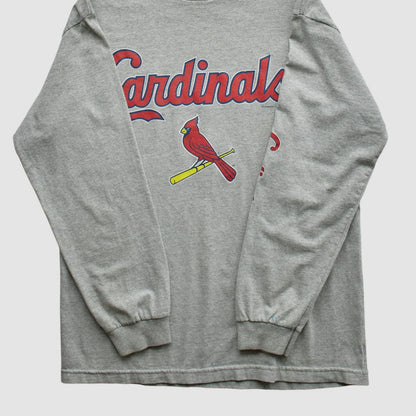 St. Louis Cardinals 2000s Long Sleeve T-shirt - Heather Gray Vintage