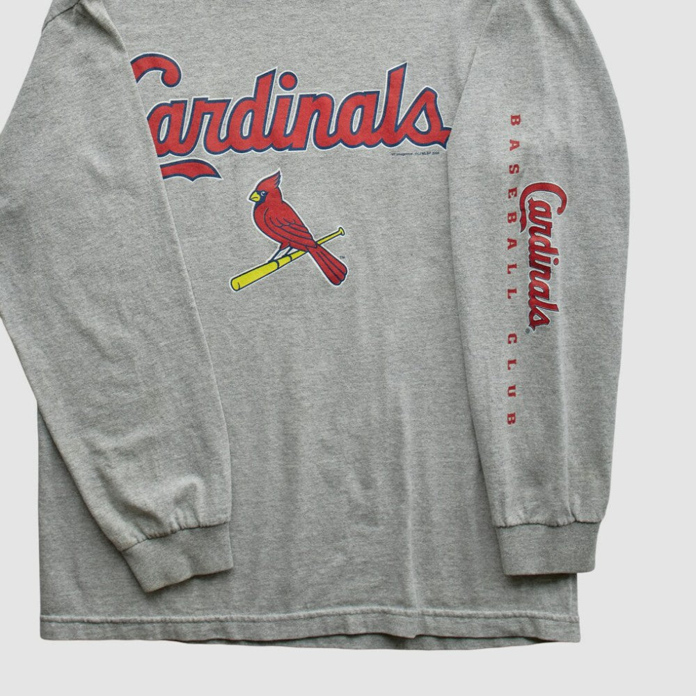St. Louis Cardinals 2000s Long Sleeve T-shirt - Heather Gray Vintage